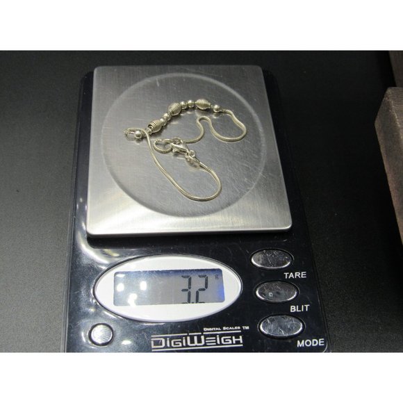 7 Inch Sterling Silver Cool Orb And Braided Charms Chain Bracelet - Picture 5 of 5